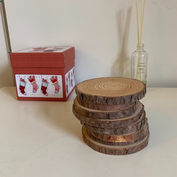 Set of 8 Unique Real Wood Coasters - Picture 1 of 4